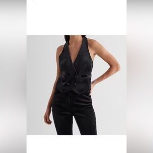 Women’s Velvet Double-Breasted Vest by Express – Size XS